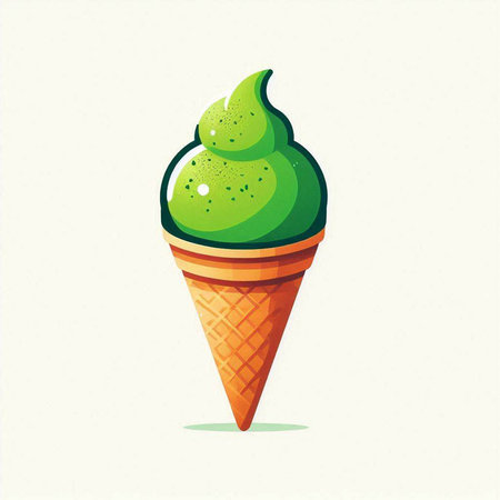 Ice cream in a waffle cone. Vector illustration. EPS 10のイラスト素材