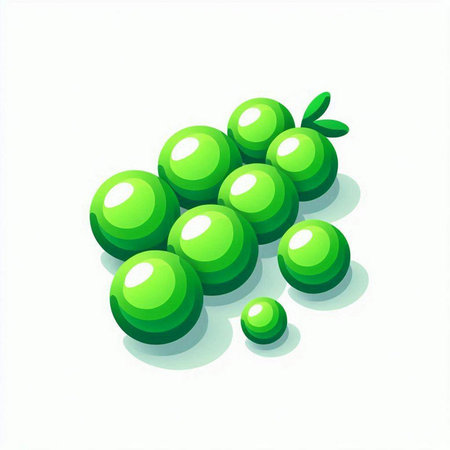Green peas on a white background. Vector illustration. Eps 10.のイラスト素材