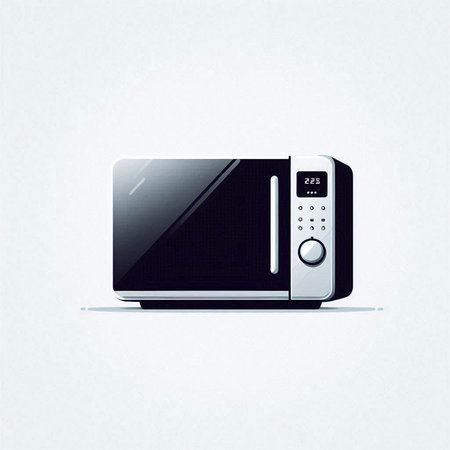 Microwave oven isolated on a white background. Vector illustration.のイラスト素材