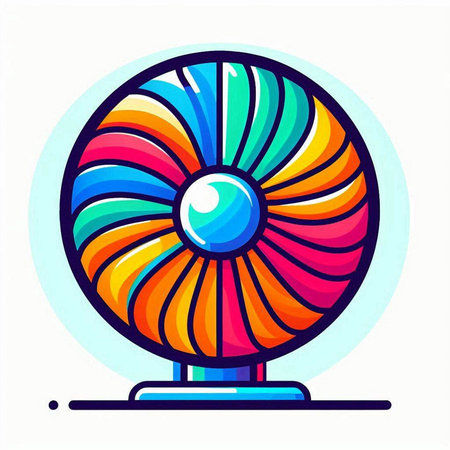 Vintage spinning fan icon in trendy flat style isolated on white background. Vector illustration.のイラスト素材