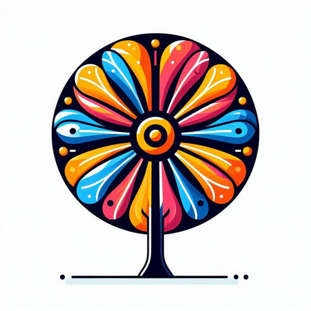 Colorful abstract vector illustration of a stylized wheel on a white backgroundのイラスト素材