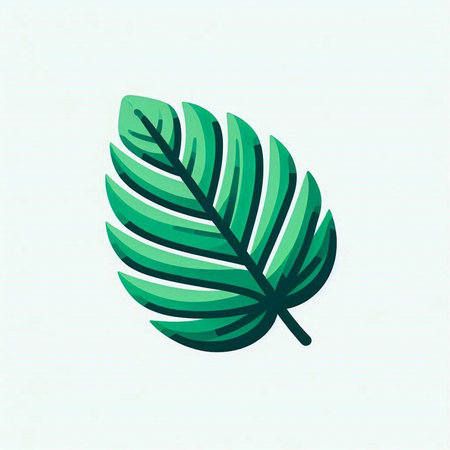 Tropical leaf vector icon. Palm tree leaf logo design.のイラスト素材