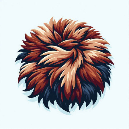 Vector illustration of the head of a man with a fluffy hair.のイラスト素材