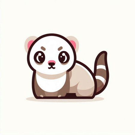 Cute little panda vector illustration. Cute cartoon animal character.のイラスト素材