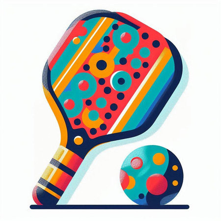 Tennis racket and ball on a white background. Vector illustration.のイラスト素材