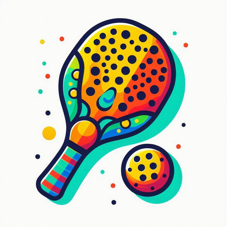 Tennis racket and ball on a white background. Vector illustration.のイラスト素材