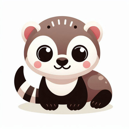 Cute little beaver isolated on white background. Vector illustration.のイラスト素材