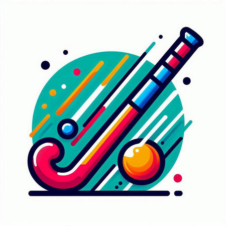 Cricket flat icon. Vector colorful illustration of sport equipment.のイラスト素材