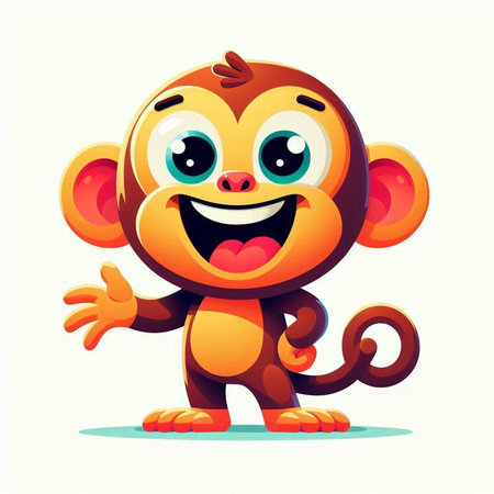 Cute cartoon monkey. Vector illustration isolated on a white background.のイラスト素材