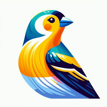 Vector illustration of a colorful bird on a white background. Isolated.のイラスト素材