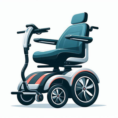Wheelchair on a white background. Vector illustration of a wheelchair.のイラスト素材