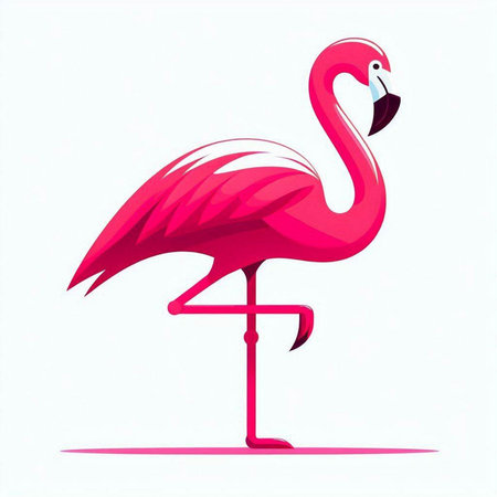 Pink flamingo on a white background, vector illustration, eps 10のイラスト素材