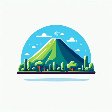 Tent vector illustration. Flat style design. Landscape icon.のイラスト素材
