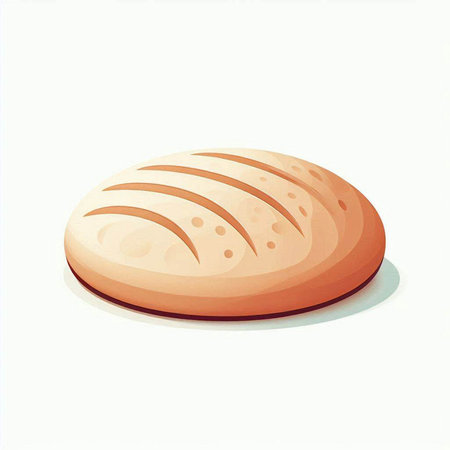 Illustration of a loaf of bread on a white background, vectorのイラスト素材