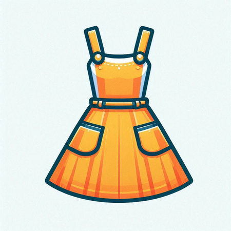 Illustration of a cute summer dress isolated on a white background.のイラスト素材