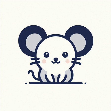 Cute cartoon mouse. Vector illustration. Cute animal character.のイラスト素材