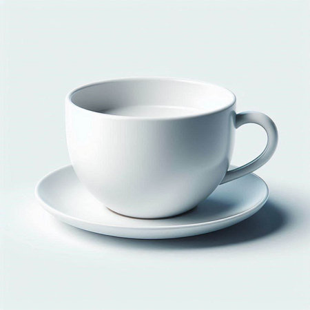 Cup of tea or coffee with saucer on a light backgroundのイラスト素材