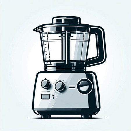 Illustration of a blender on a light background. Vector illustration.のイラスト素材
