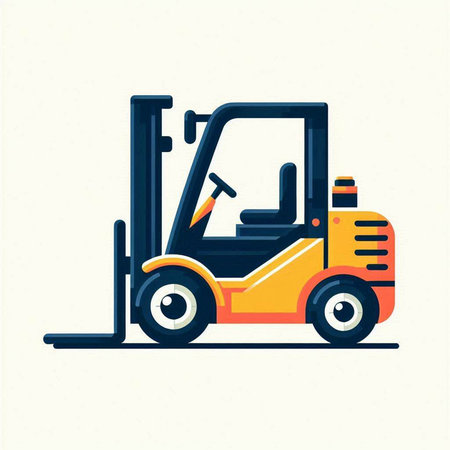 Forklift truck flat icon. Vector illustration of forklift.のイラスト素材