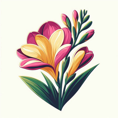 Beautiful crocus flower isolated on white background. Vector illustration.のイラスト素材