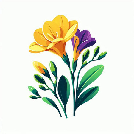 Beautiful spring flowers on a white background. Vector illustration for your designのイラスト素材