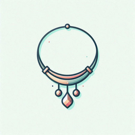 Necklace icon. Hand drawn illustration of necklace icon for web designのイラスト素材