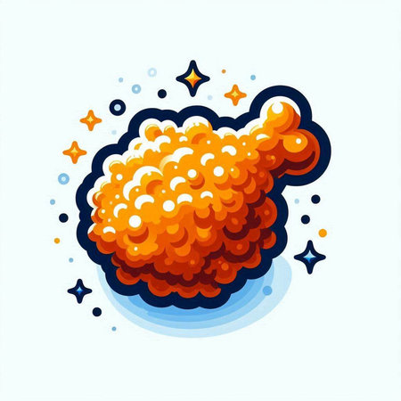 Funny cartoon cloud with stars. Vector illustration for your design.のイラスト素材