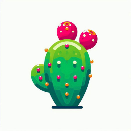 Cactus vector illustration isolated on white background. Flat cartoon style.のイラスト素材