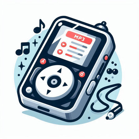 Music player vector illustration. Flat design music player with mp3 player.のイラスト素材