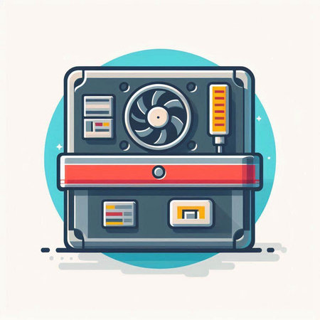 Videogame console. Vector illustration in flat design style.のイラスト素材