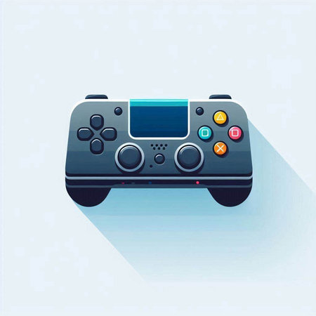 video game controller over blue background, vector illustration, eps10のイラスト素材