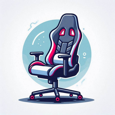 Office chair with armrest. Vector illustration in cartoon style on white background.のイラスト素材