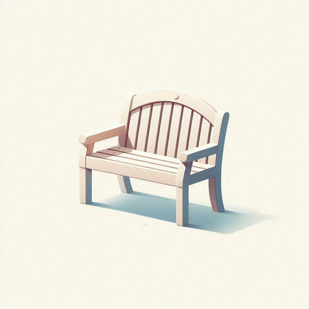 Wooden chair in retro style on a light background. Vector illustrationのイラスト素材