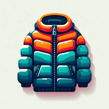 Winter jacket icon, winter clothing design, vector illustration eps10のイラスト素材