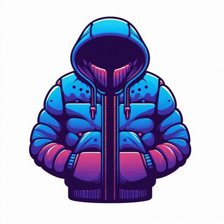 Winter jacket. Vector illustration. Isolated on a white background.のイラスト素材