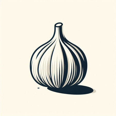 Garlic. Hand drawn vector illustration. Isolated on white background.のイラスト素材