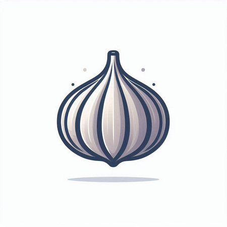 Garlic icon. Vector illustration isolated on white background. Flat style.のイラスト素材
