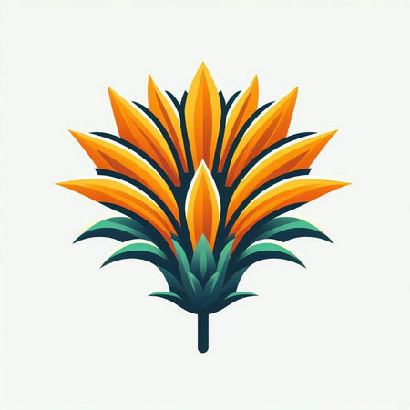 Abstract orange flower isolated on white background. Vector illustration for your designのイラスト素材