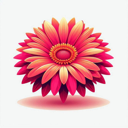 Beautiful gerbera flower on white background. Vector illustration.のイラスト素材