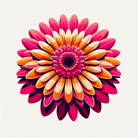 Colorful gerbera flower on white background. Vector illustration.のイラスト素材