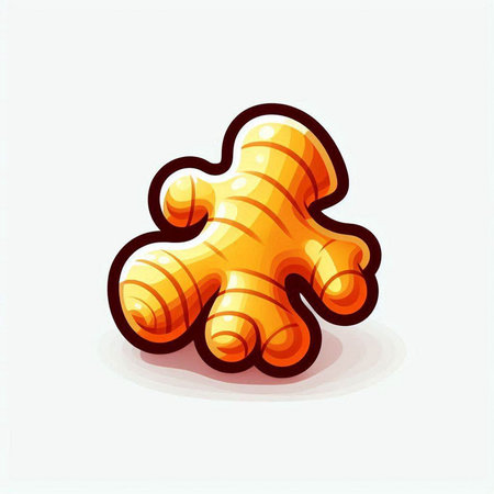 Ginger vector icon. Illustration of ginger root isolated on white background.のイラスト素材