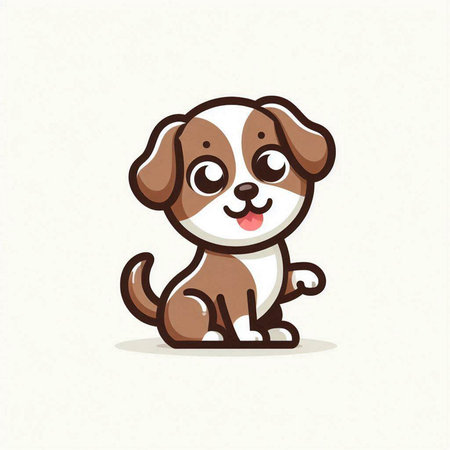 Cute cartoon dog. Vector illustration isolated on a white background.のイラスト素材