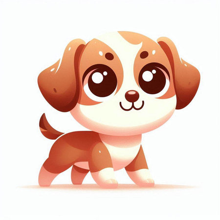 Cute cartoon dog. Vector illustration isolated on a white background.のイラスト素材