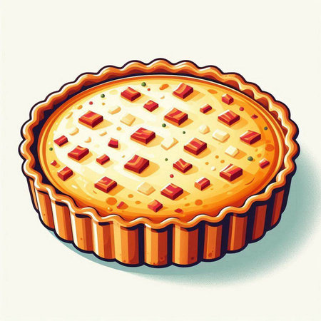 Illustration of a pie on a white background. Vector illustration.のイラスト素材