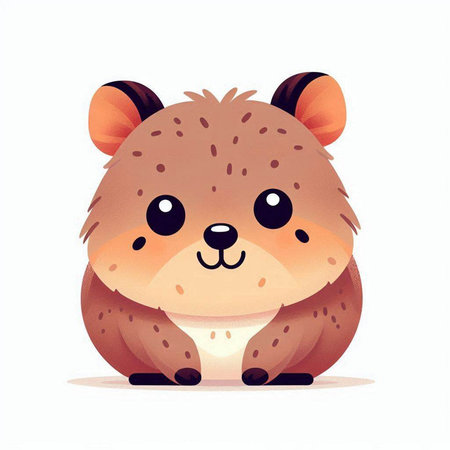 Cute little hamster. Vector illustration. Isolated on white background.のイラスト素材