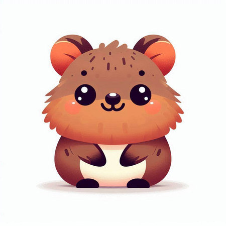 Cute cartoon hamster on a white background. Vector illustration.のイラスト素材