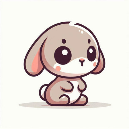 Cute little dog. Vector illustration in cartoon style on white background.のイラスト素材