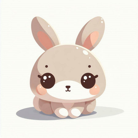 Cute cartoon bunny. Vector illustration of a cute little rabbit.のイラスト素材