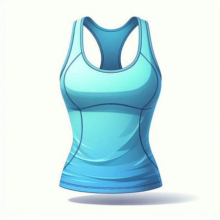 Illustration of a blue tank top isolated on a white background.のイラスト素材
