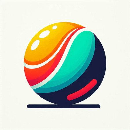 abstract colorful sphere icon, vector design element in flat style.のイラスト素材